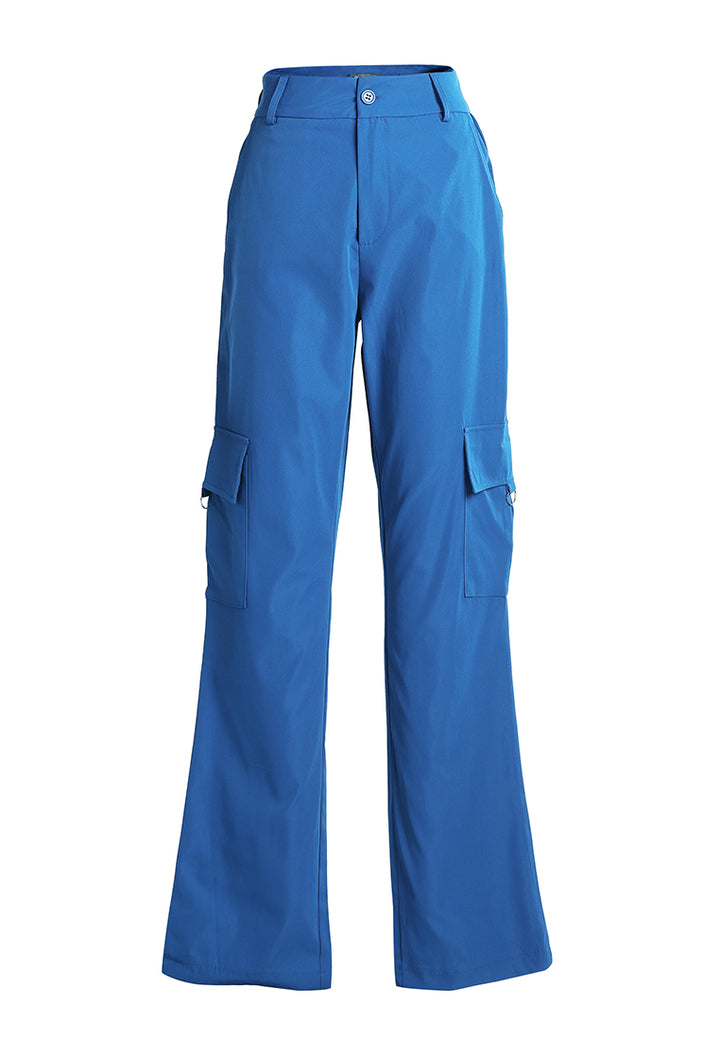 high waist cargo pants by ruw#color_royal-blue