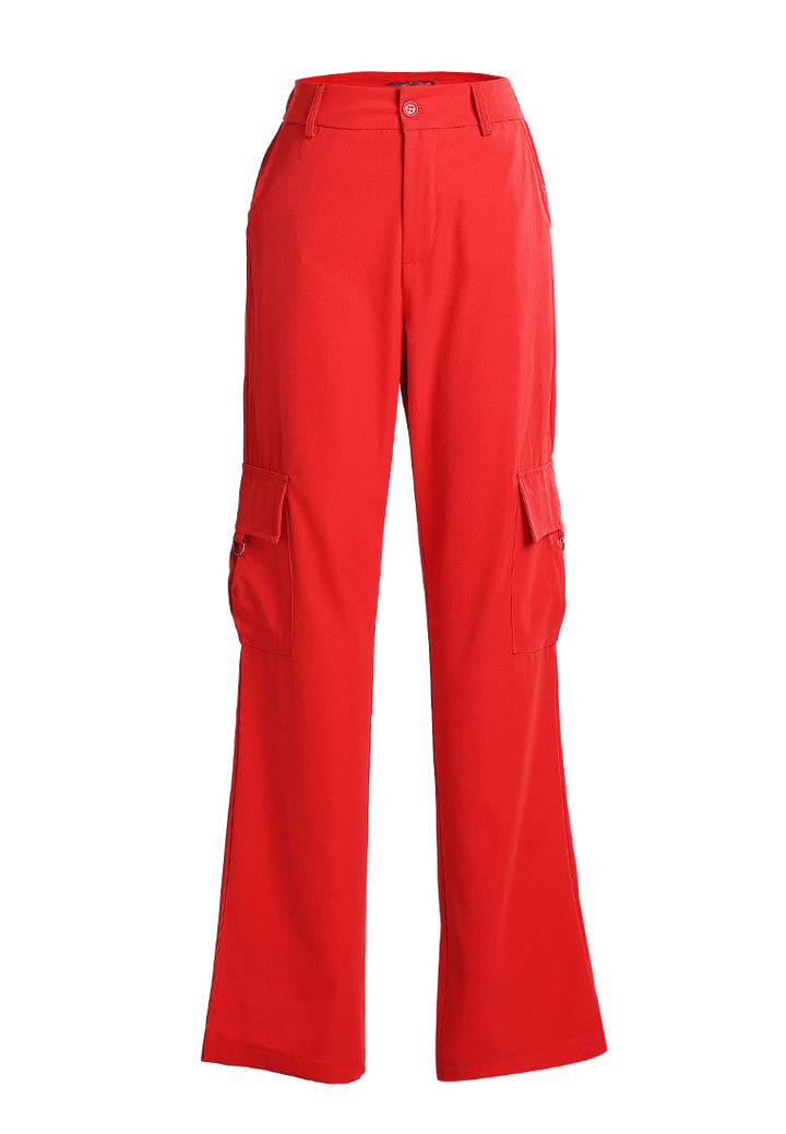 high waist cargo pants by ruw#color_tangerine