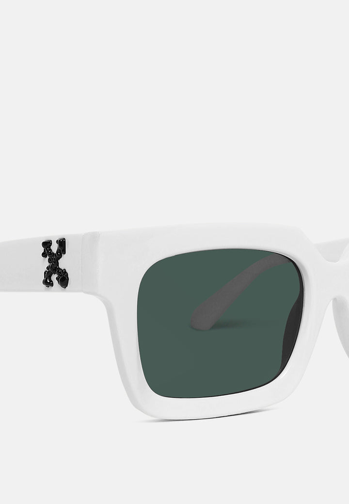 hip hop retro sunglasses#color_white-grey