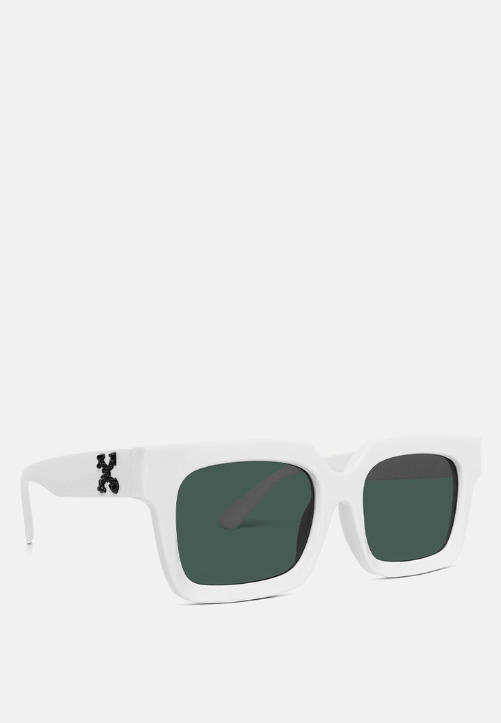 hip hop retro sunglasses#color_white-grey