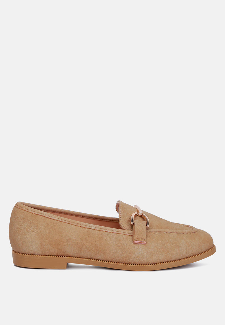 horsebit detail flat loafers by ruw#color_beige