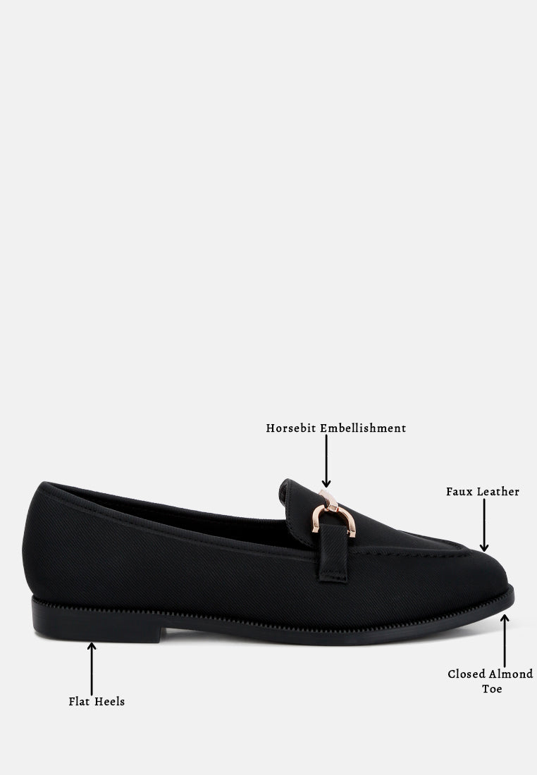 horsebit embellished flat loafers by ruw#color_black