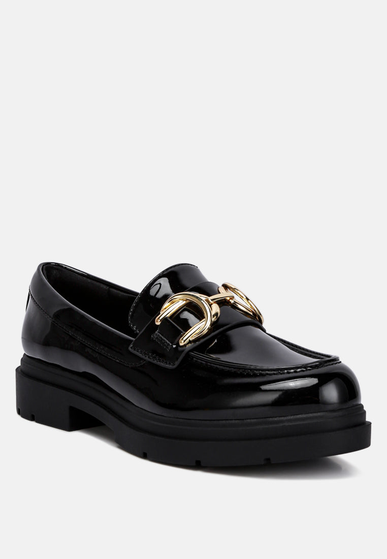 horsebit embellished platform loafers by  ruw#color_black