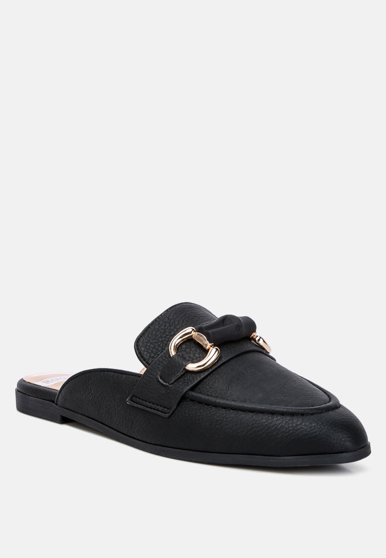 horsebit raffia Slip On Mules by ruw#color_black