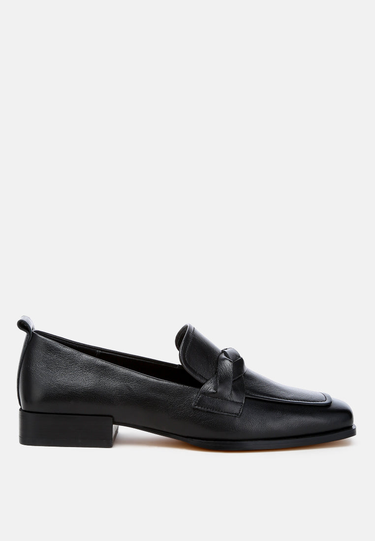 soft faux leather braided loafers by ruw#color_black