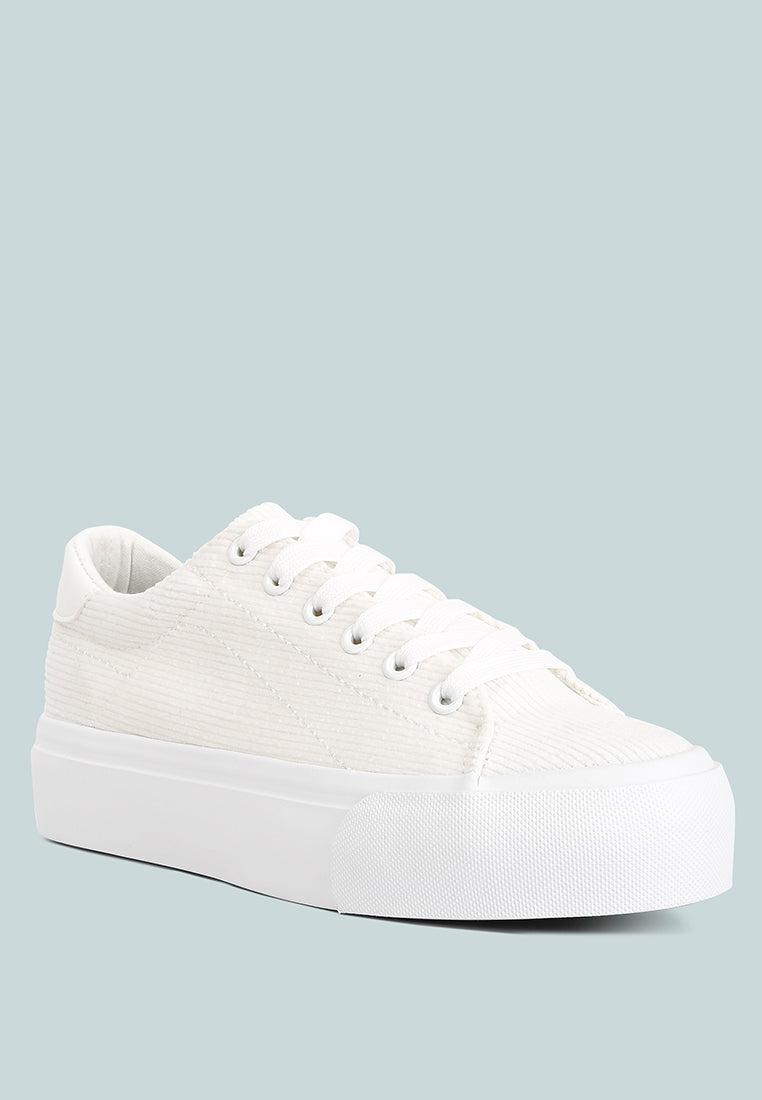 hyra solid flatform canvas sneakers by ruw#color_white