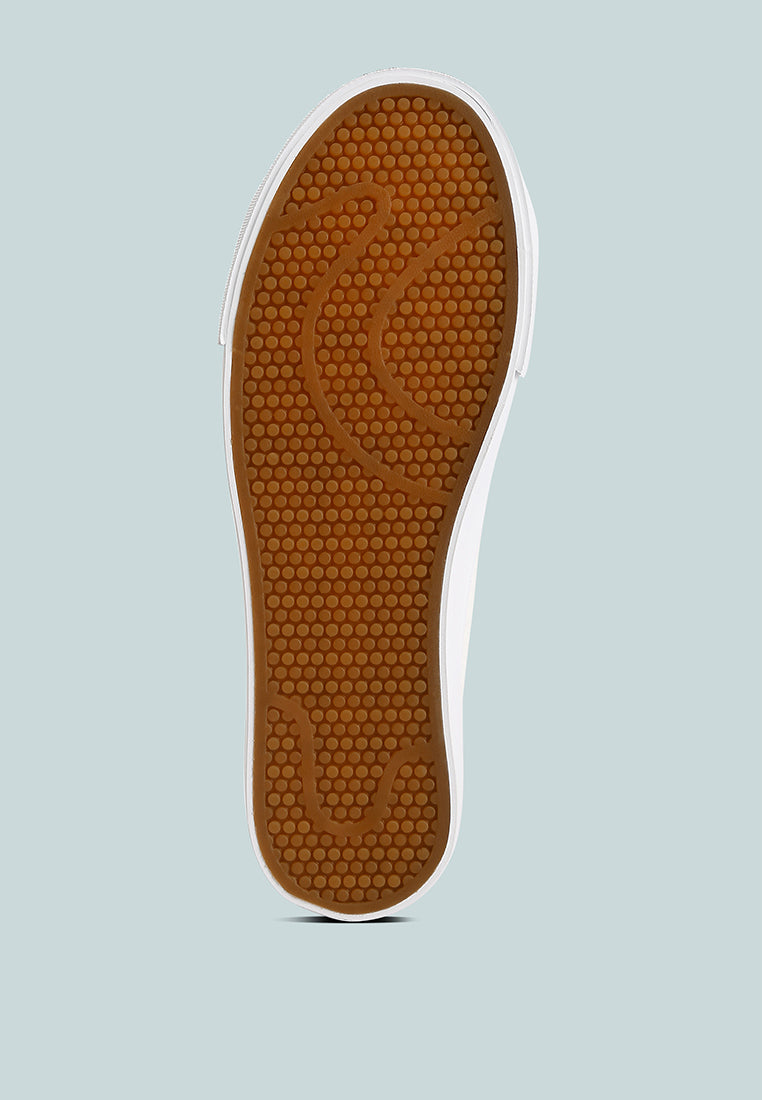 hyra solid flatform canvas sneakers by ruw#color_white