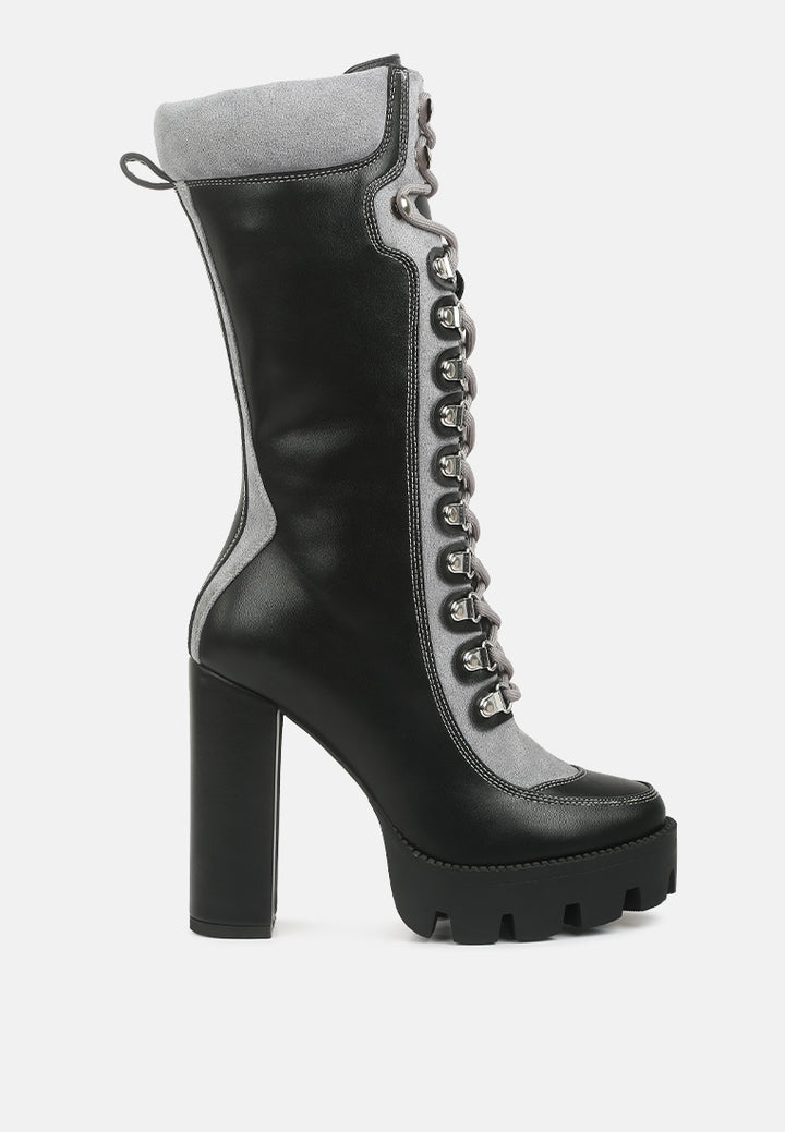 igloo over the ankle cushion collared boots#color_black-grey