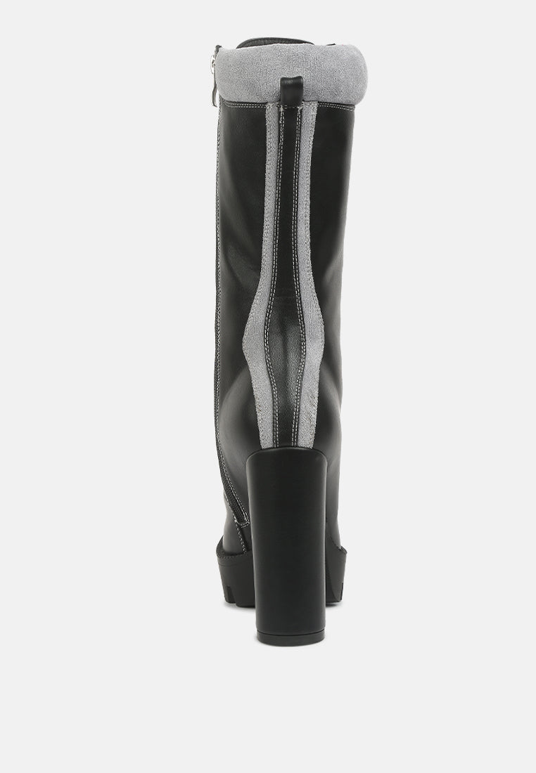 igloo over the ankle cushion collared boots by ruw#color_black-grey