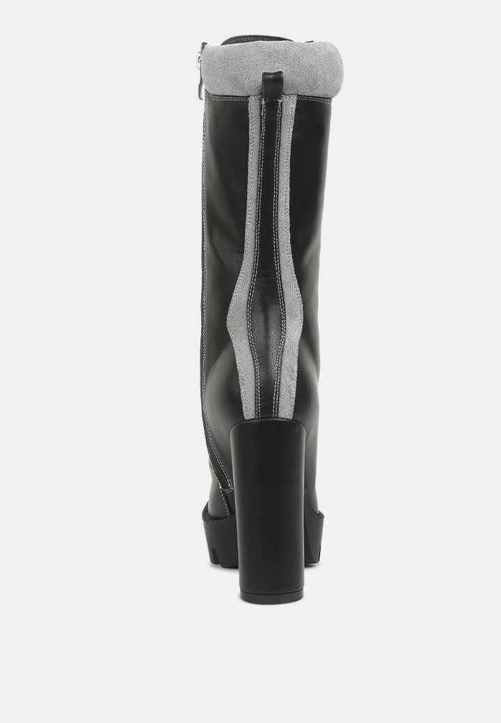 igloo over the ankle cushion collared boots by ruw#color_black-grey