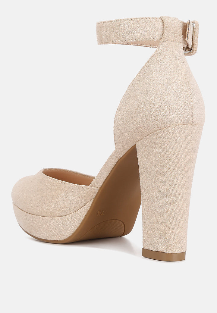 ankle strap platform heel sandals by ruw#color_beige