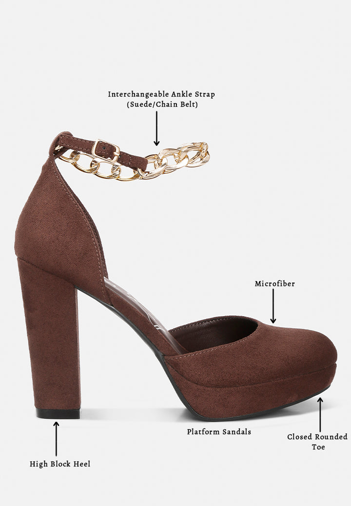 ankle strap platform heel sandals by ruw#color_brown