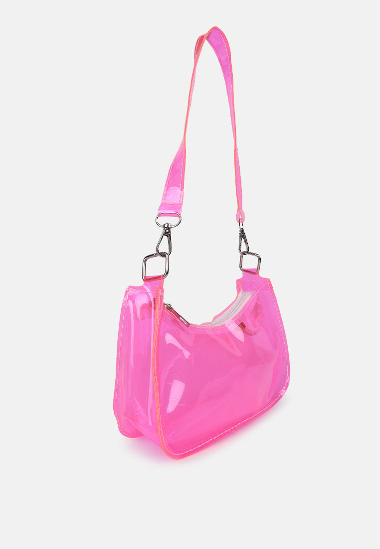 jelly baguette bag#color_pink