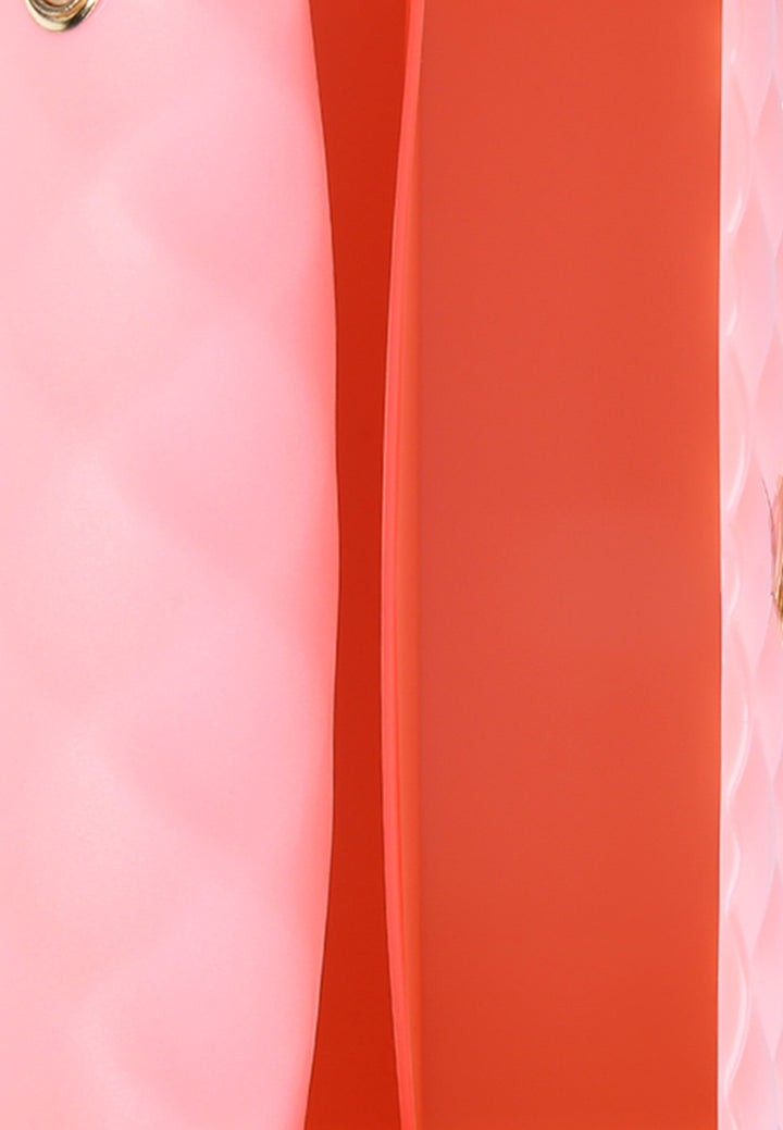 jelly quilted rectangular sling bag#color_pink