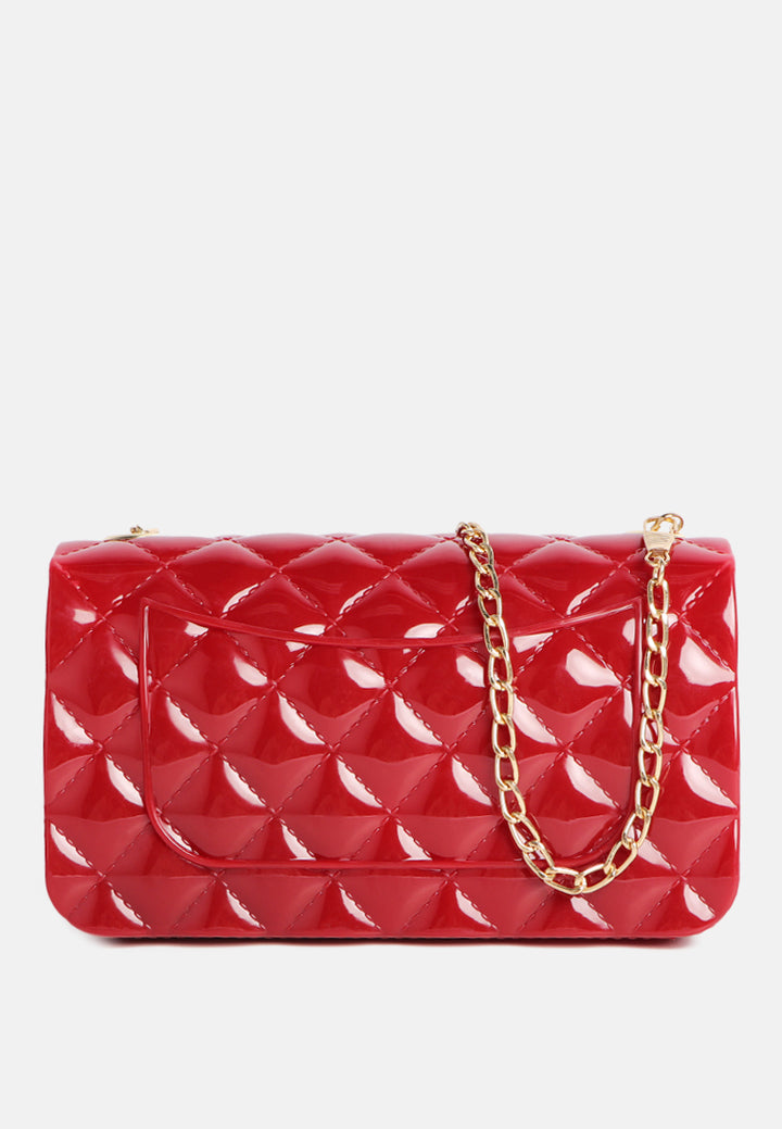 jelly quilted rectangular sling bag#color_red