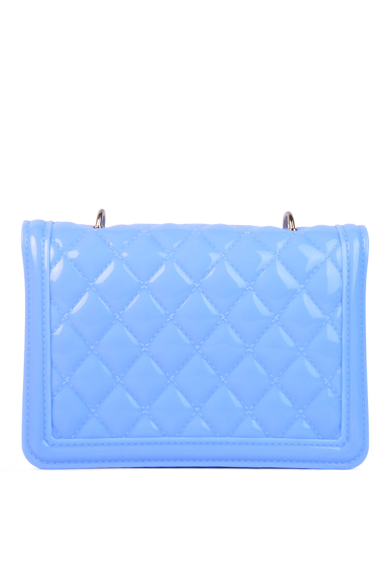 jelly quilted sling bag#color_blue