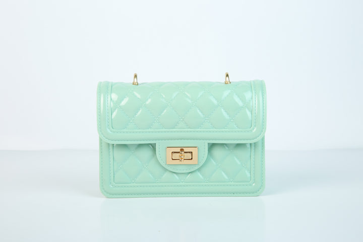 jelly quilted sling bag#color_mint