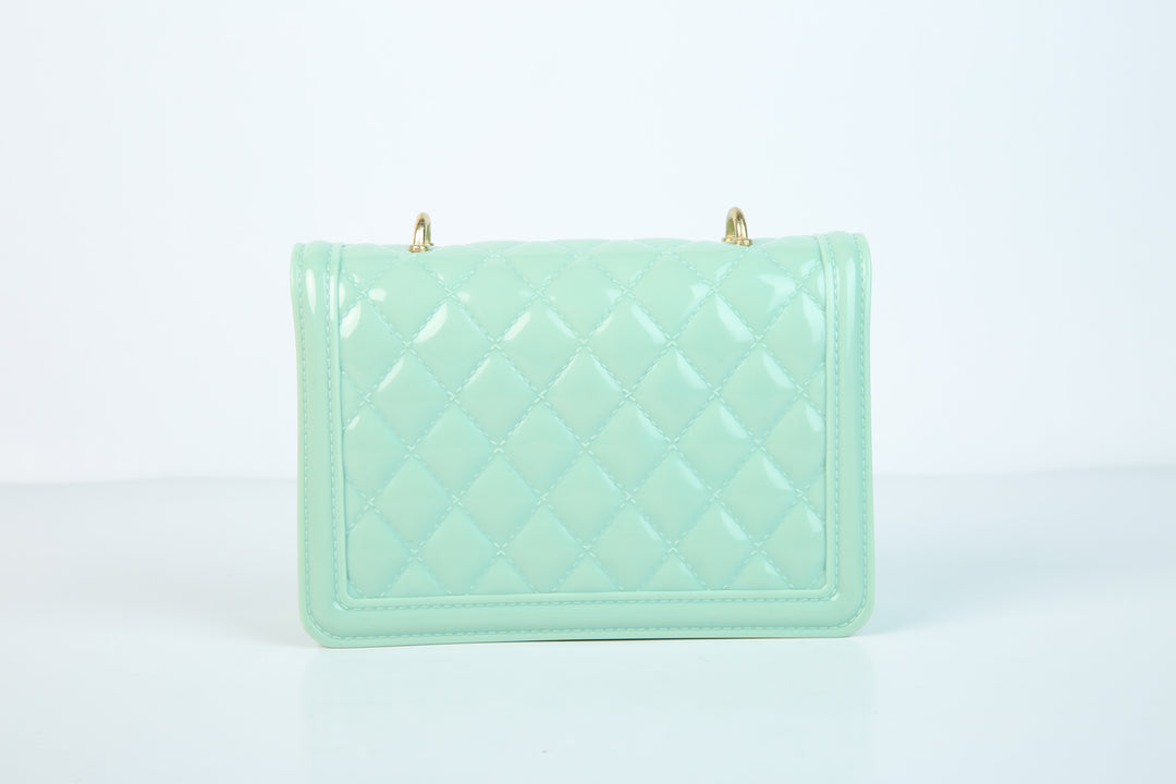 jelly quilted sling bag#color_mint