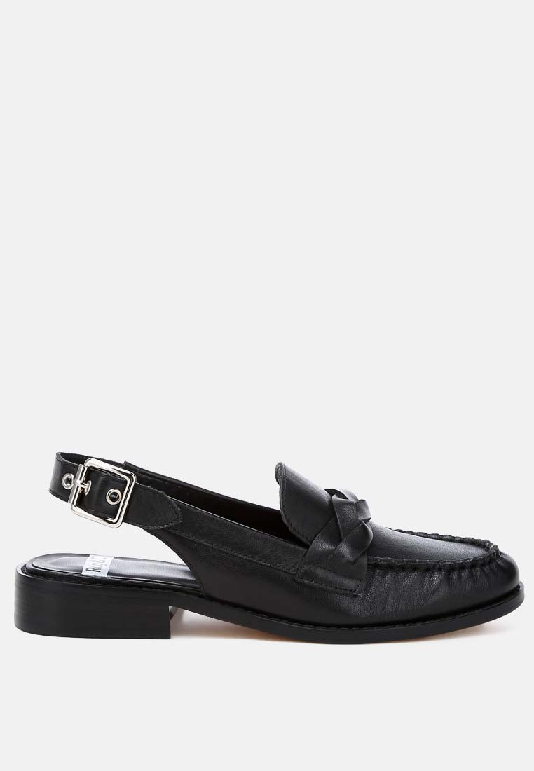 genuine leather loafer sandals by ruw#color_black