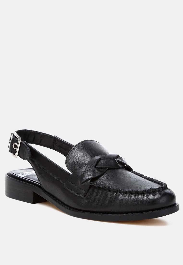 genuine leather loafer sandals by ruw#color_black