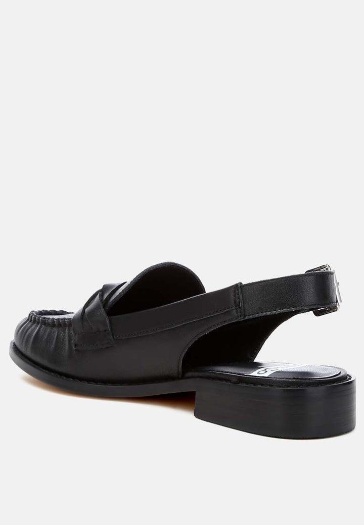 genuine leather loafer sandals by ruw#color_black