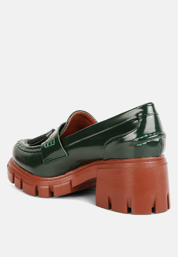 jonah tassels detail chunky loafers#color_dark-green