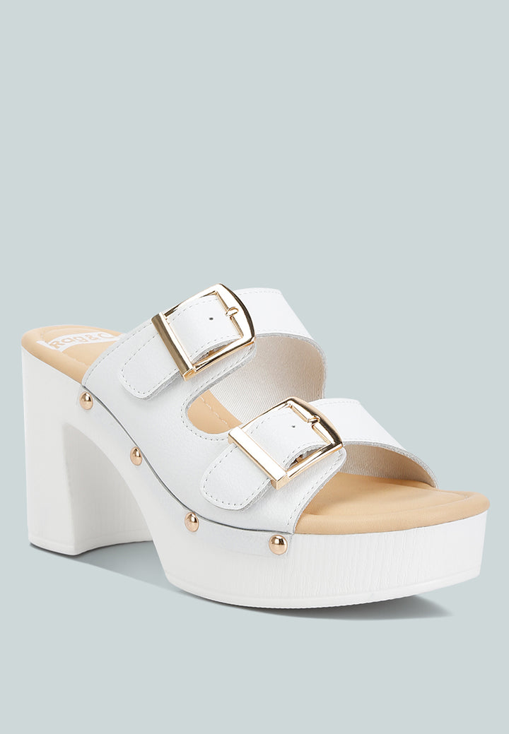 kenna dual buckle strap sandals#color_white