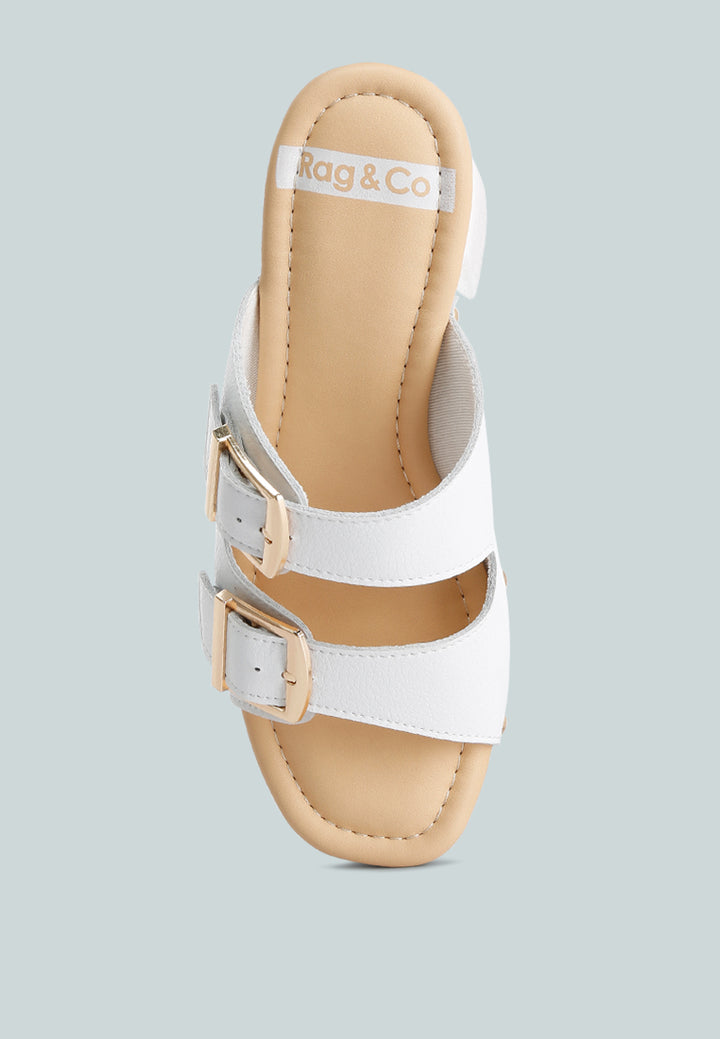 dual buckle strap clogs by ruw#color_white