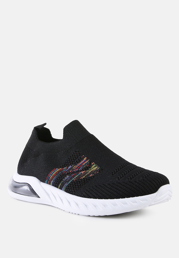 kids knitted shoes#color_black