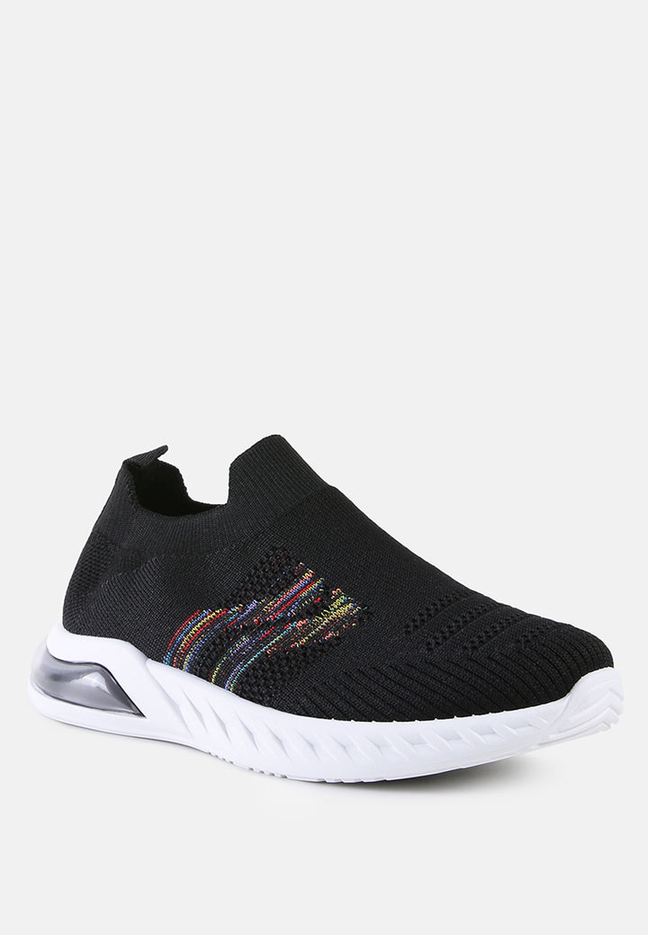 kids knitted shoes#color_black