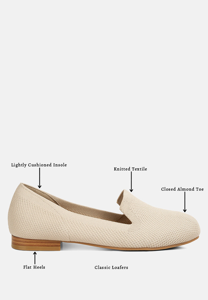 knitted flat heel loafers#color_taupe