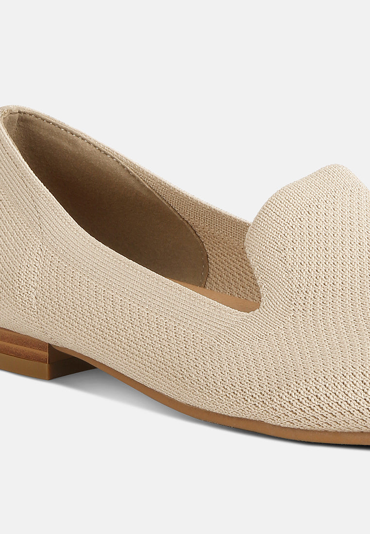 knitted flat heel loafers#color_taupe