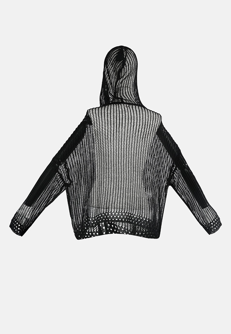 knitted hoodie#color_black