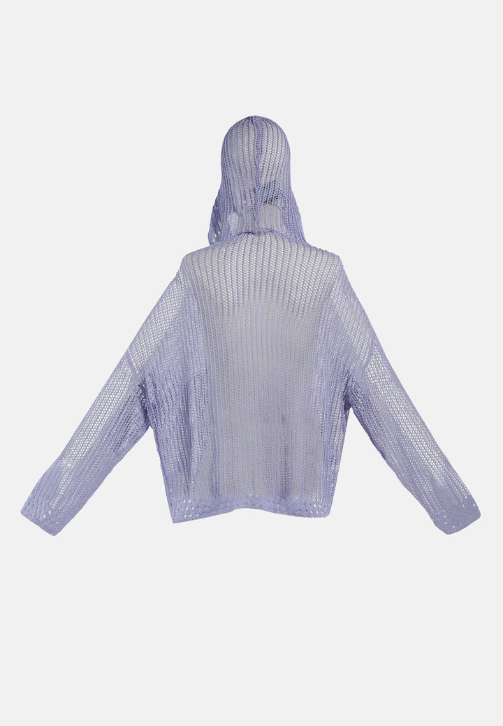 knitted hoodie#color_purple
