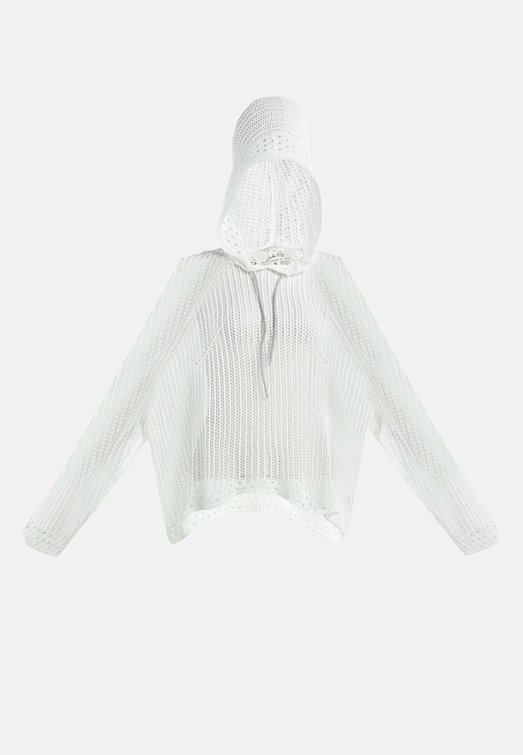 knitted hoodie#color_white