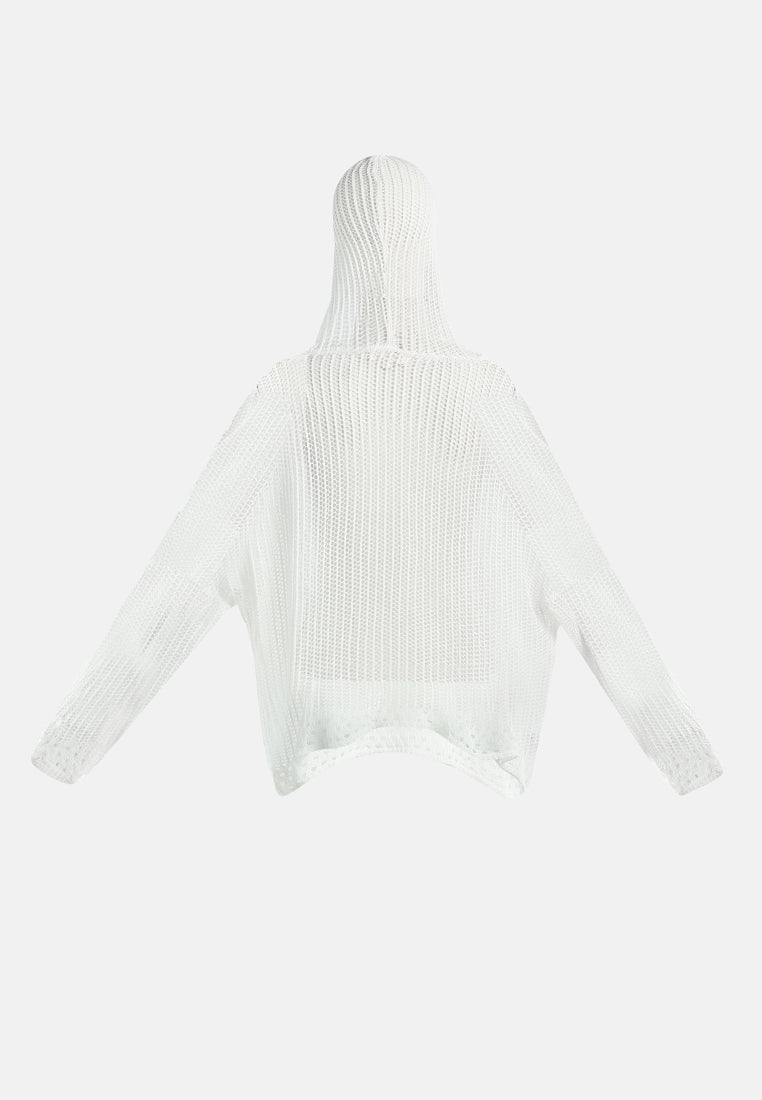 knitted hoodie#color_white