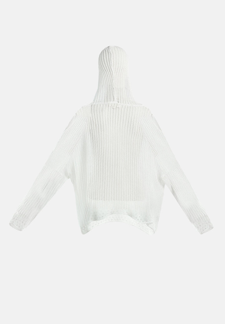 knitted hoodie#color_white