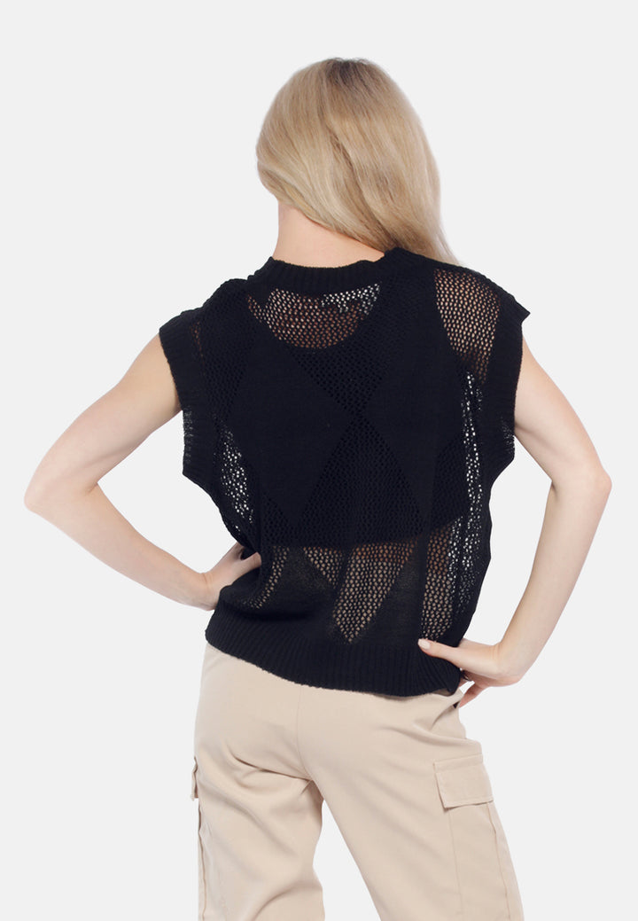 knitted sleeveless top#color_black