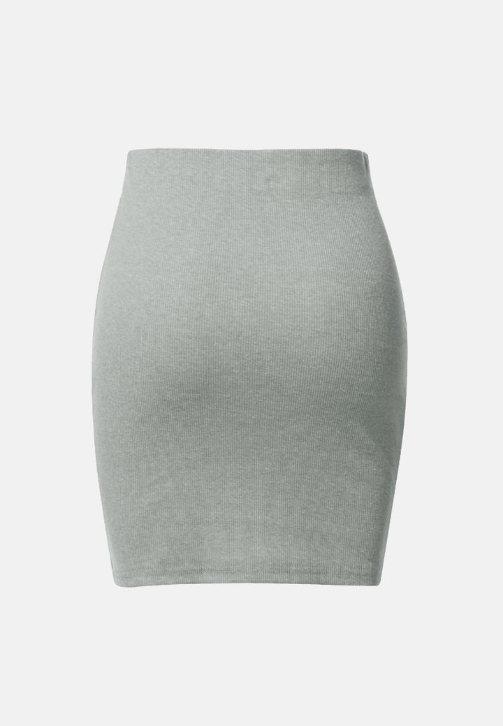 knitted tube mini skirt#color_grey