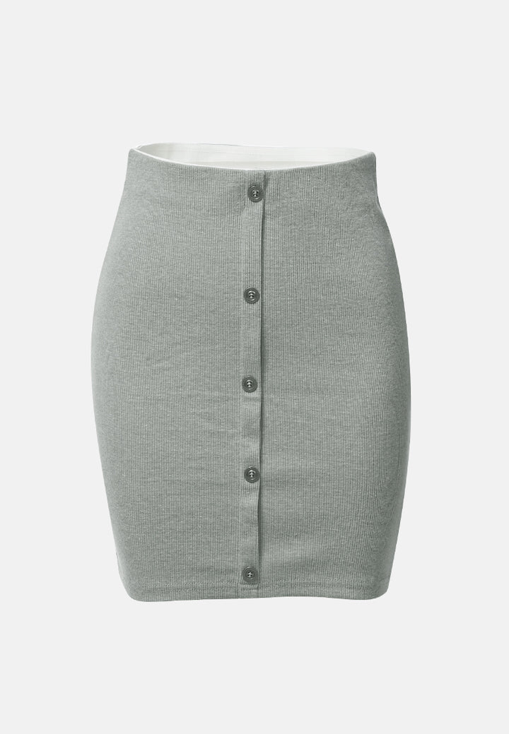 knitted tube mini skirt#color_grey