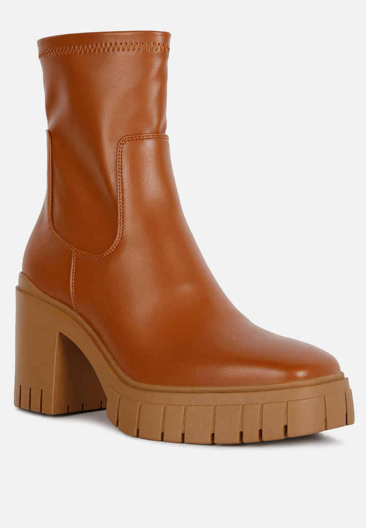kokum faux leather platform ankle boots by ruw#color_tan