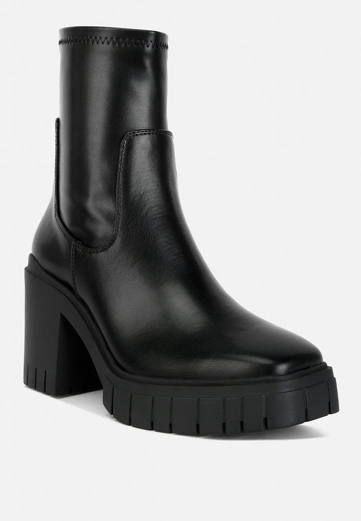 kokum faux leather platform ankle boots#color_black
