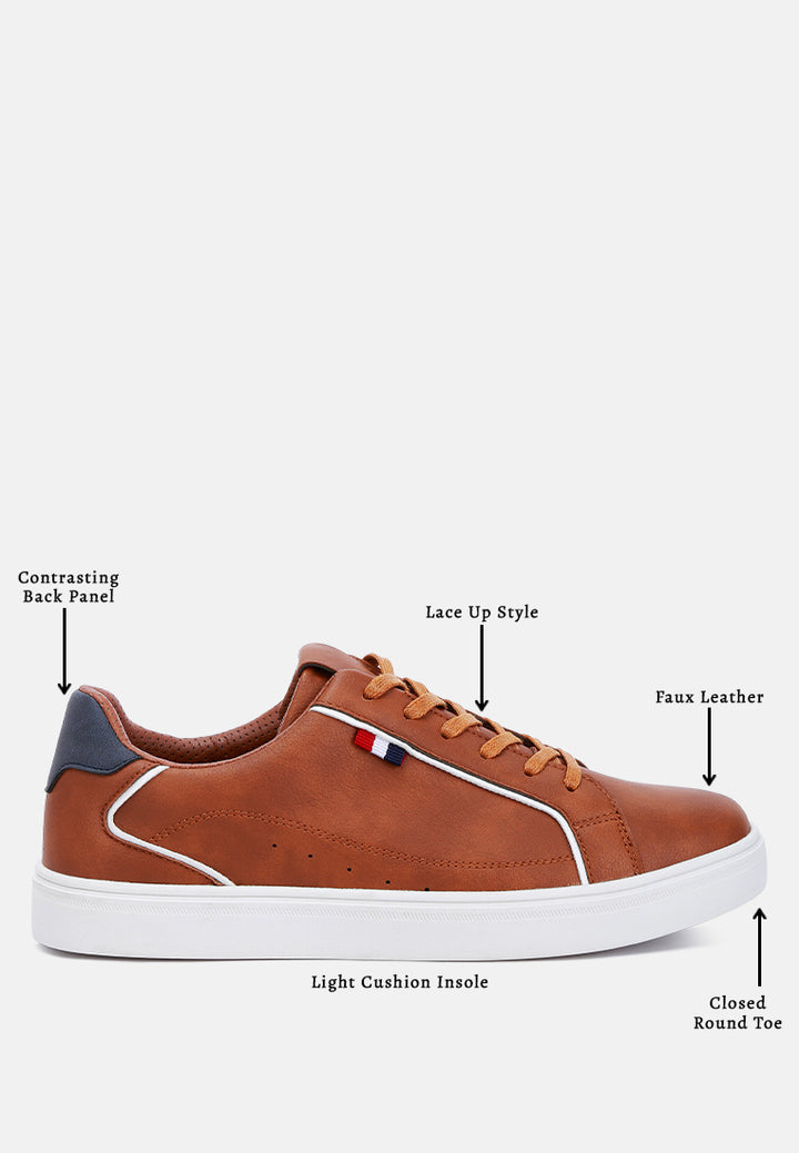 men's low top lace-up sneakers by ruw#color_tan