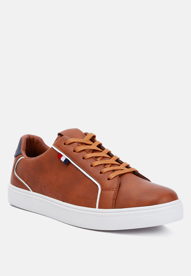 men's low top lace-up sneakers by ruw#color_tan