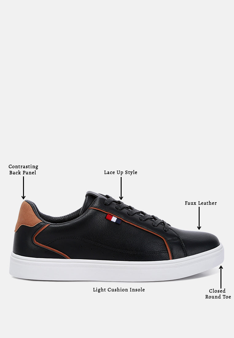 men's low top lace-up sneakers by ruw#color_black