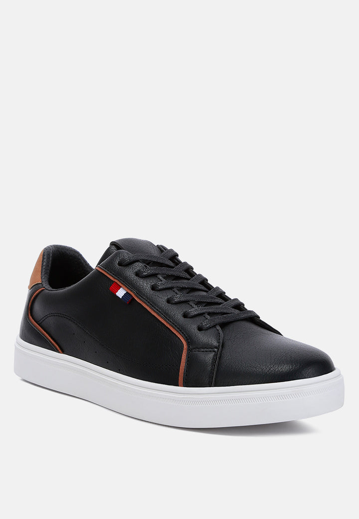 men's low top lace-up sneakers by ruw#color_black