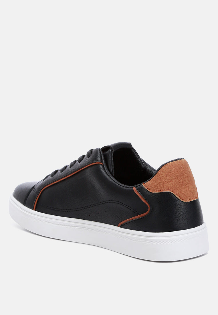 men's low top lace-up sneakers by ruw#color_black