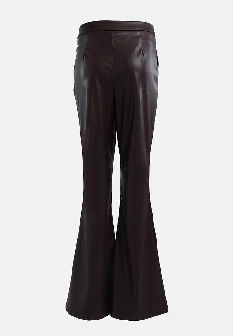 ladies flared trousers#color_chocolate