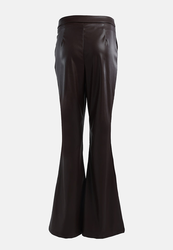 ladies flared trousers#color_chocolate