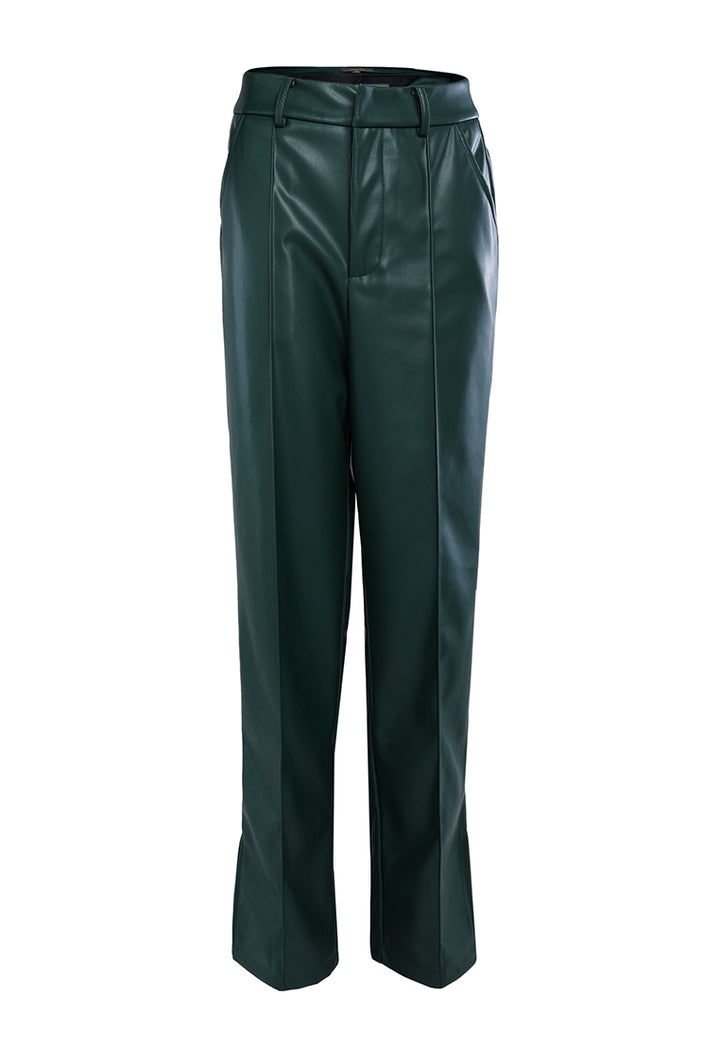 ladies straight trousers#color_bottle-green